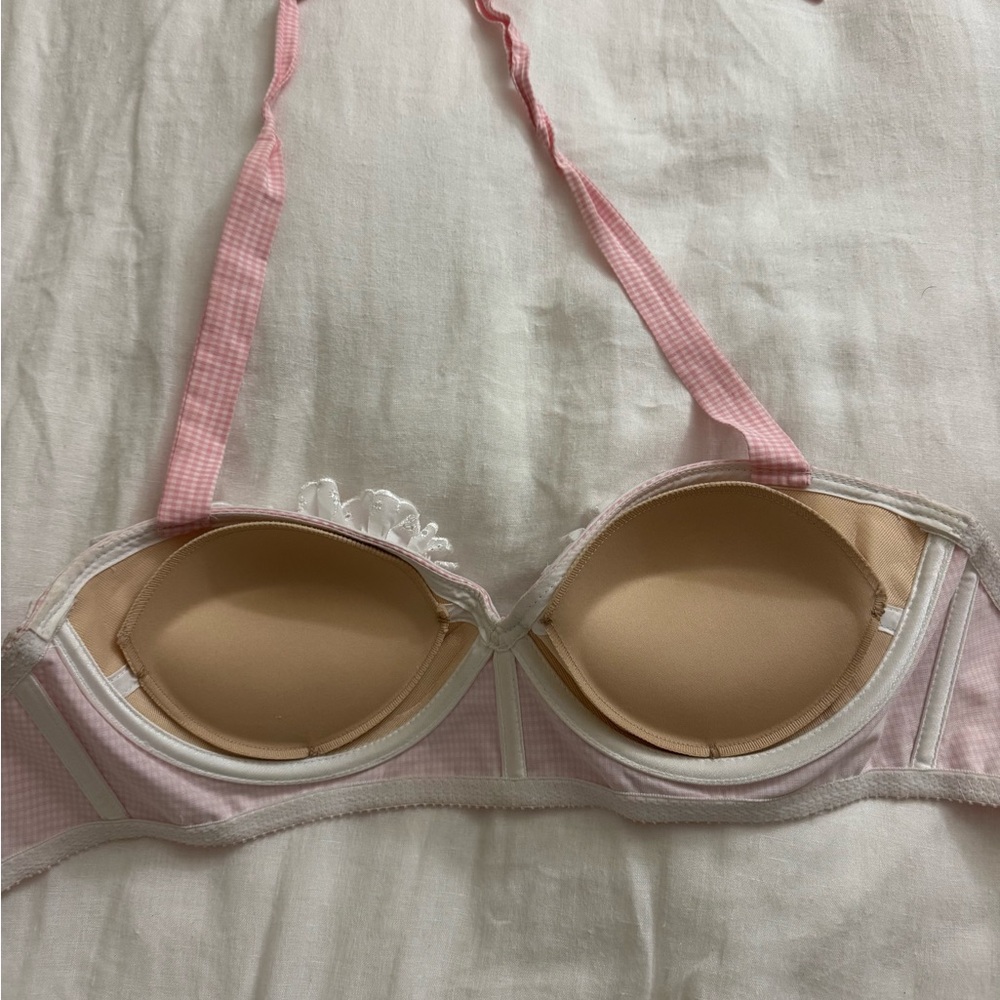 Trashy Lingerie Stepford Edy Bra - Pink Gingham (36D) w/ Matching Bow - Picture 8 of 14